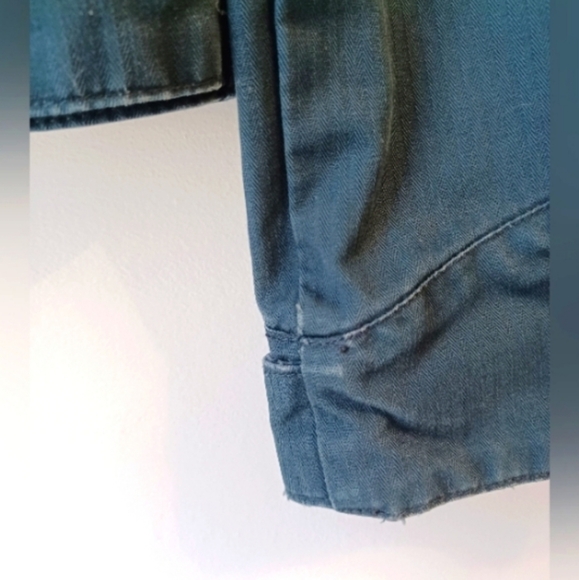 Columbia Convert Board Wear Distressed Denim Bomber Jacket - Picture 10 of 14